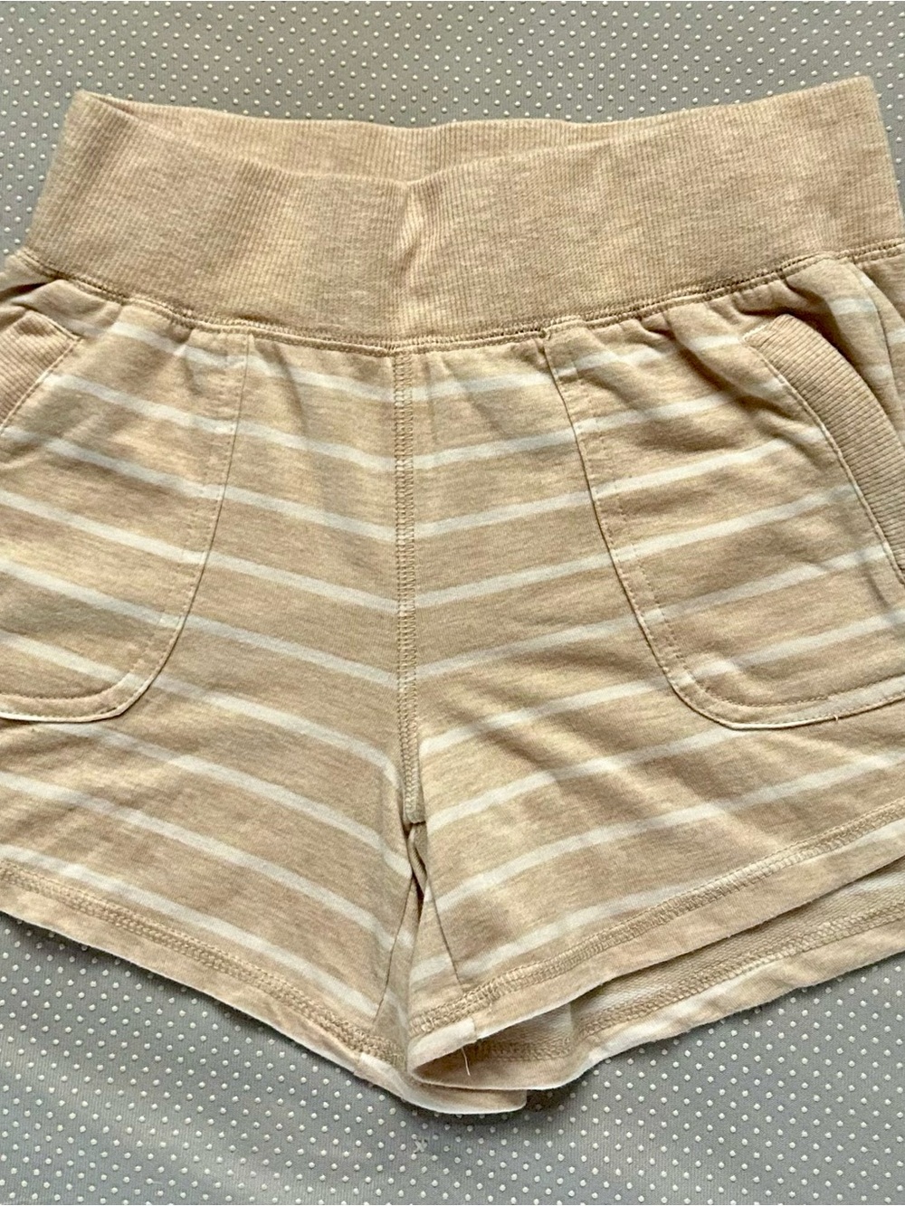 Athletic Works Beige Striped Women’s Casual Shorts